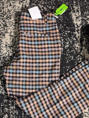 Checked Volcom Frochickie Pants with Pastel Plaid NWT